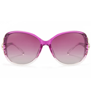 2024 Fashion Gradient Color Polarized Glasses,Purple Lens- Purple Frame